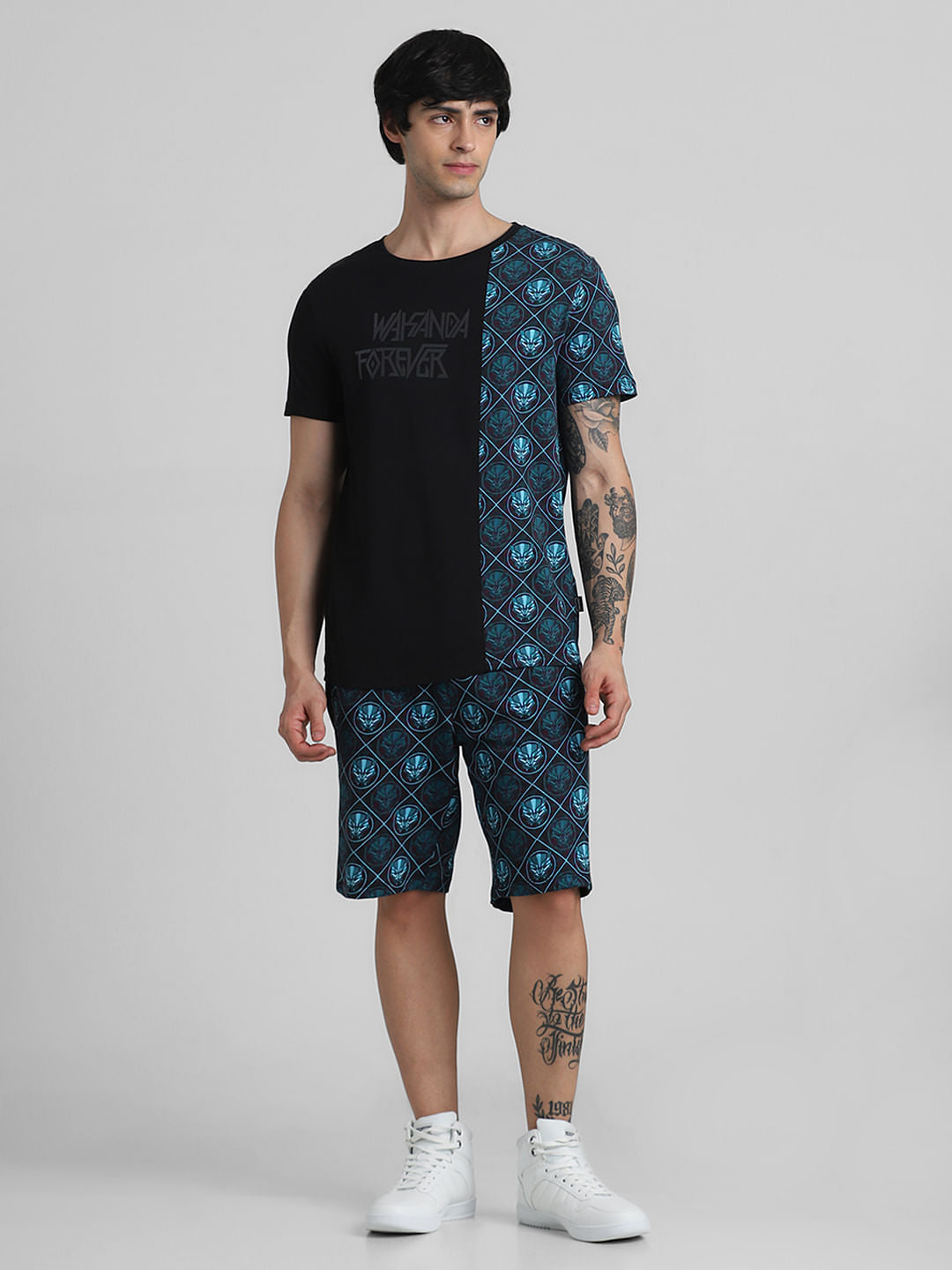 Jack&Jones X Black Panther Blue Printed Co-ord T-shirt