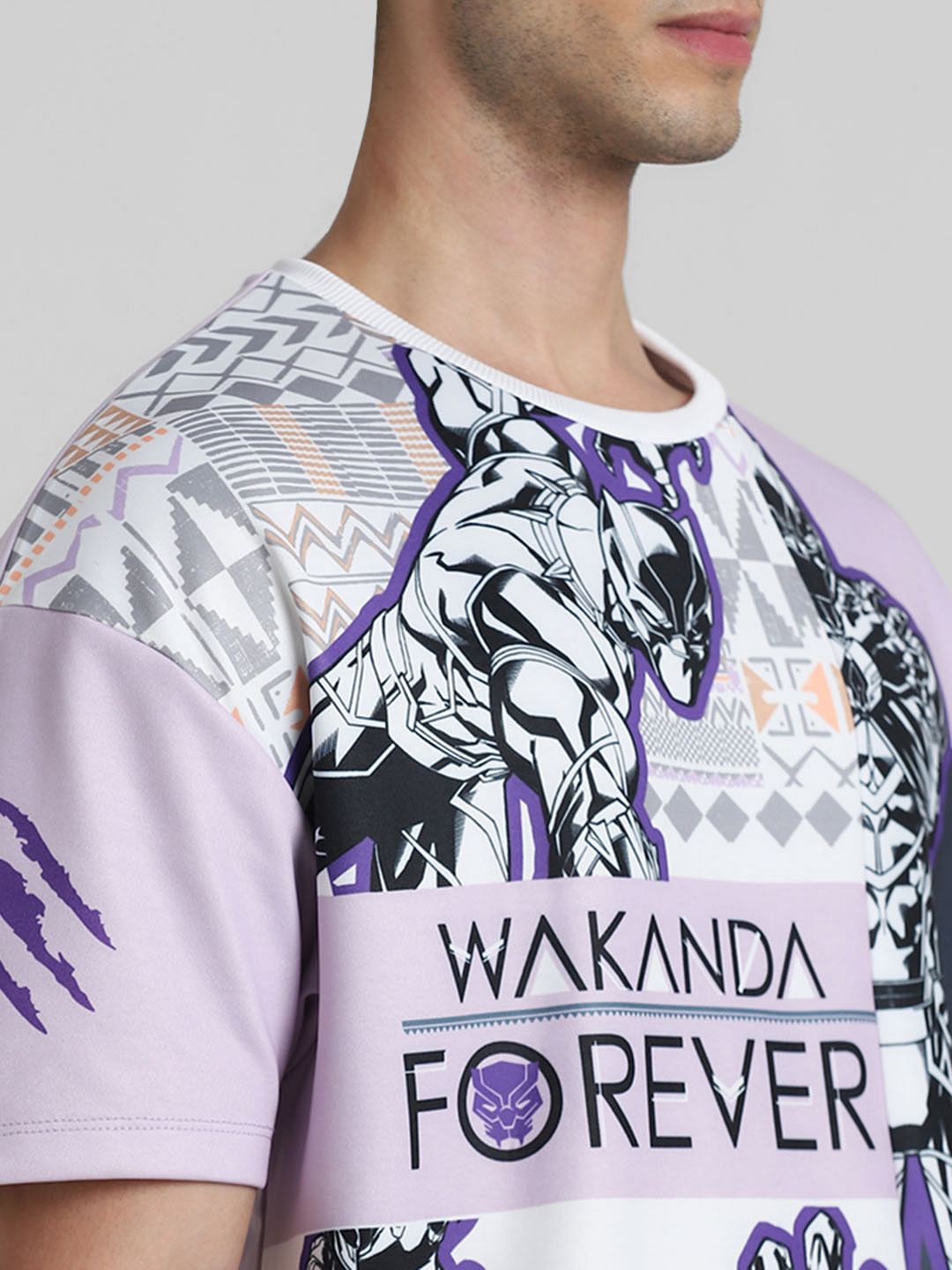 Jack&Jones X Black Panther Purple OVERSIZED Co-ord T-shirt