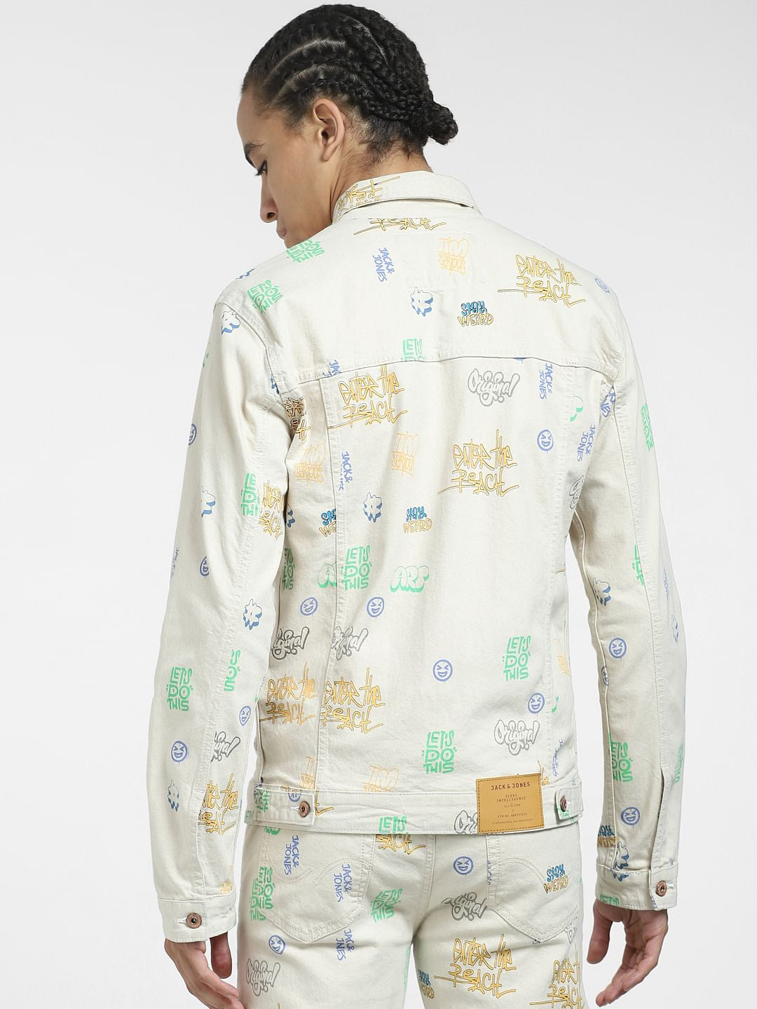 Beige Printed Co-ord Set Jacket