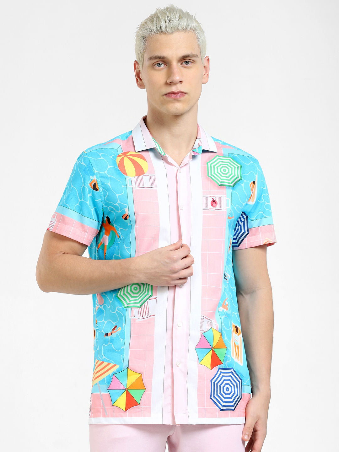 Pink Pool Party Print Shirt