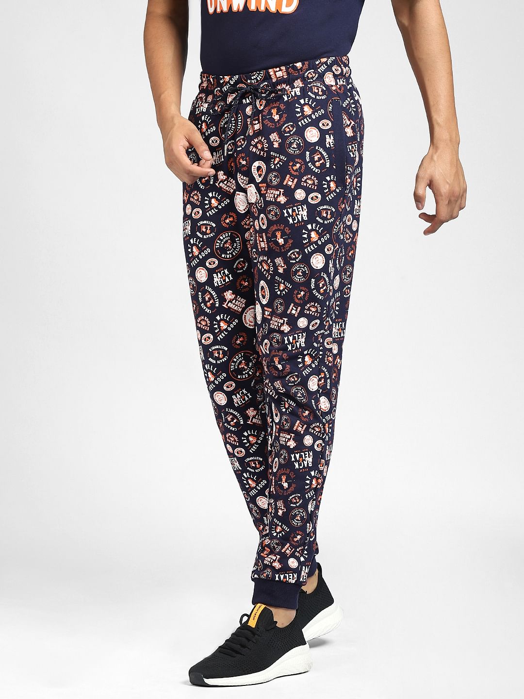 Blue Graphic Print Co-ord Sweatpants