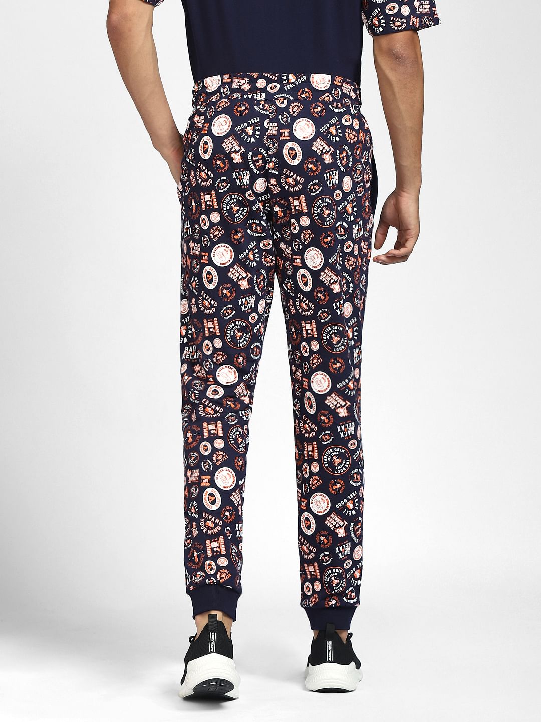 Blue Graphic Print Co-ord Sweatpants
