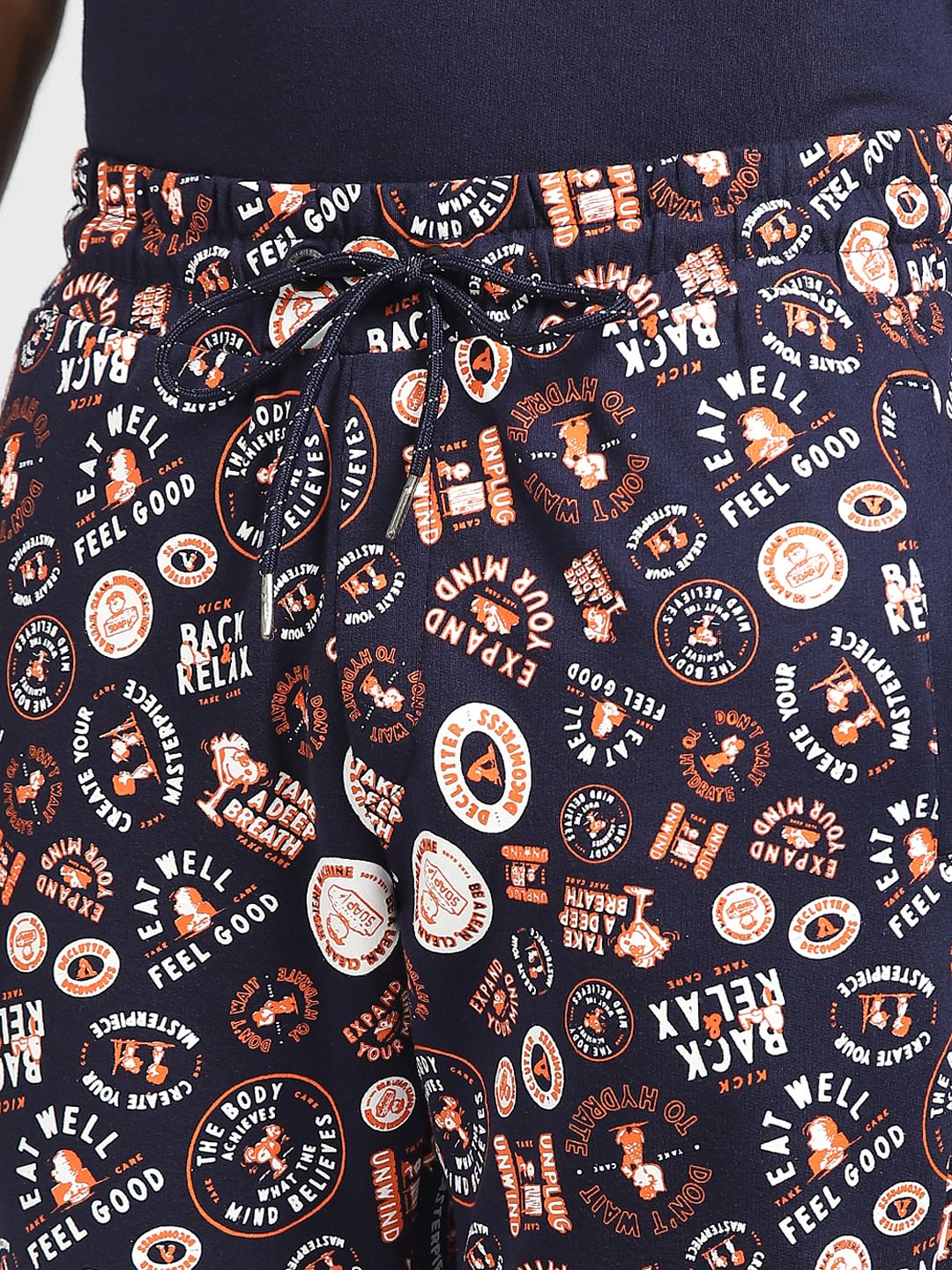 Blue Graphic Print Co-ord Sweatpants