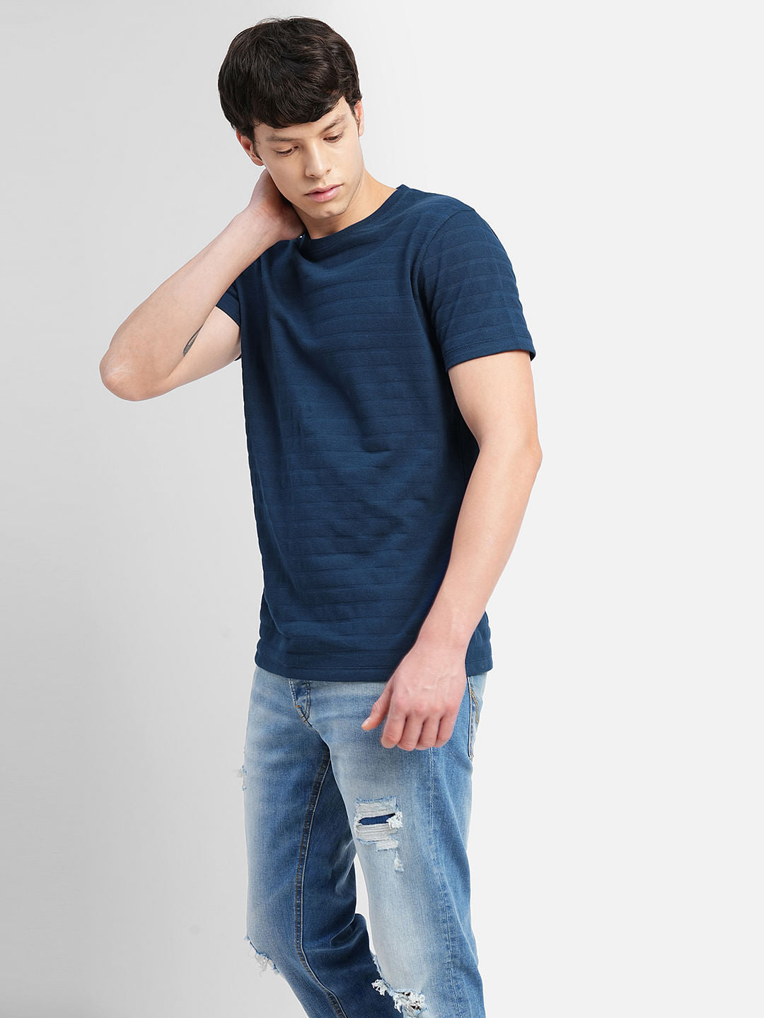 Blue Crew Neck T-shirt