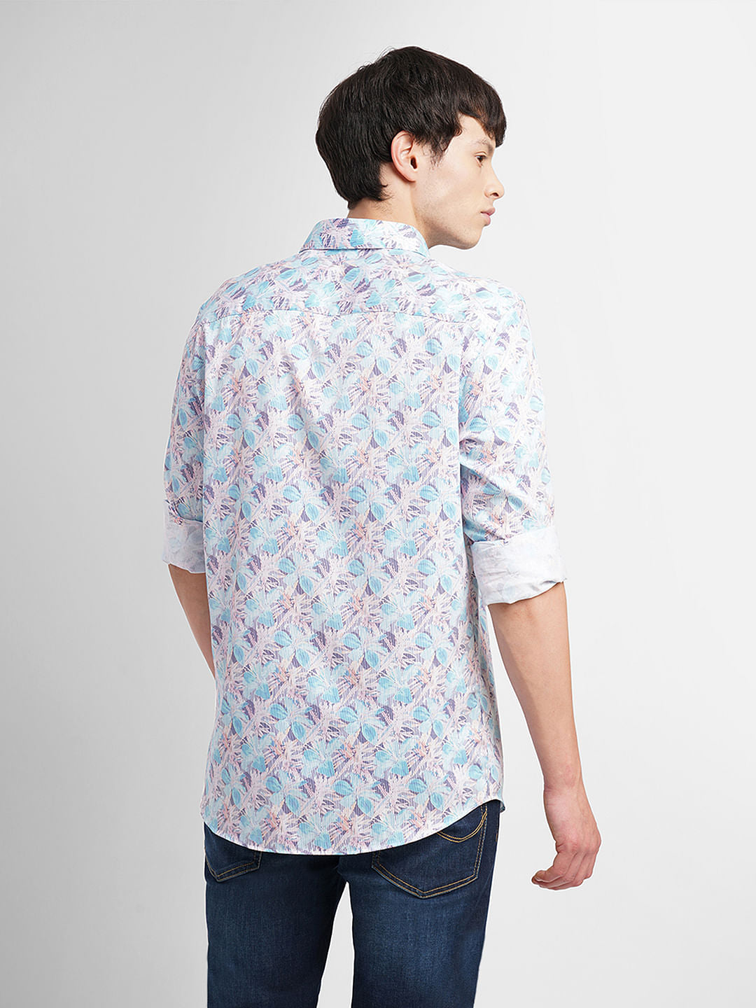 White All Over Print Full Sleeves Shirt