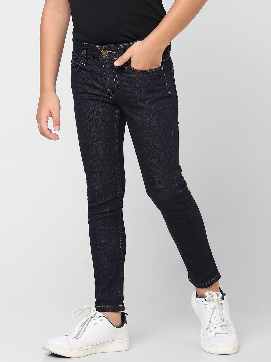 BOYS Blue Mid Rise Clark Straight Fit Jeans