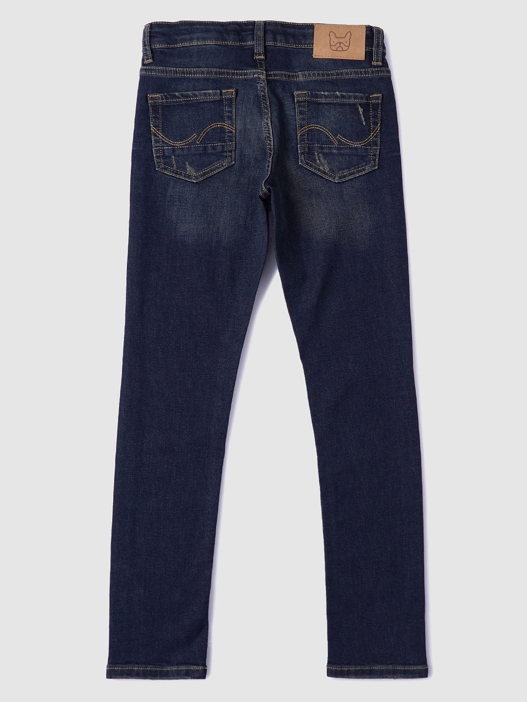 Boys Blue Mid Rise Ripped Slim Jeans
