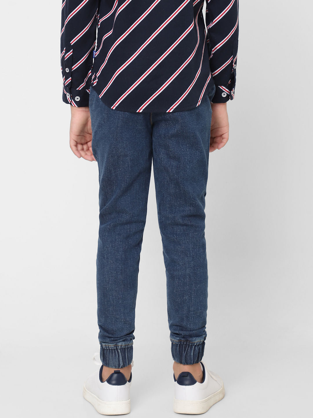 Boys Blue Mid Rise Denim Joggers