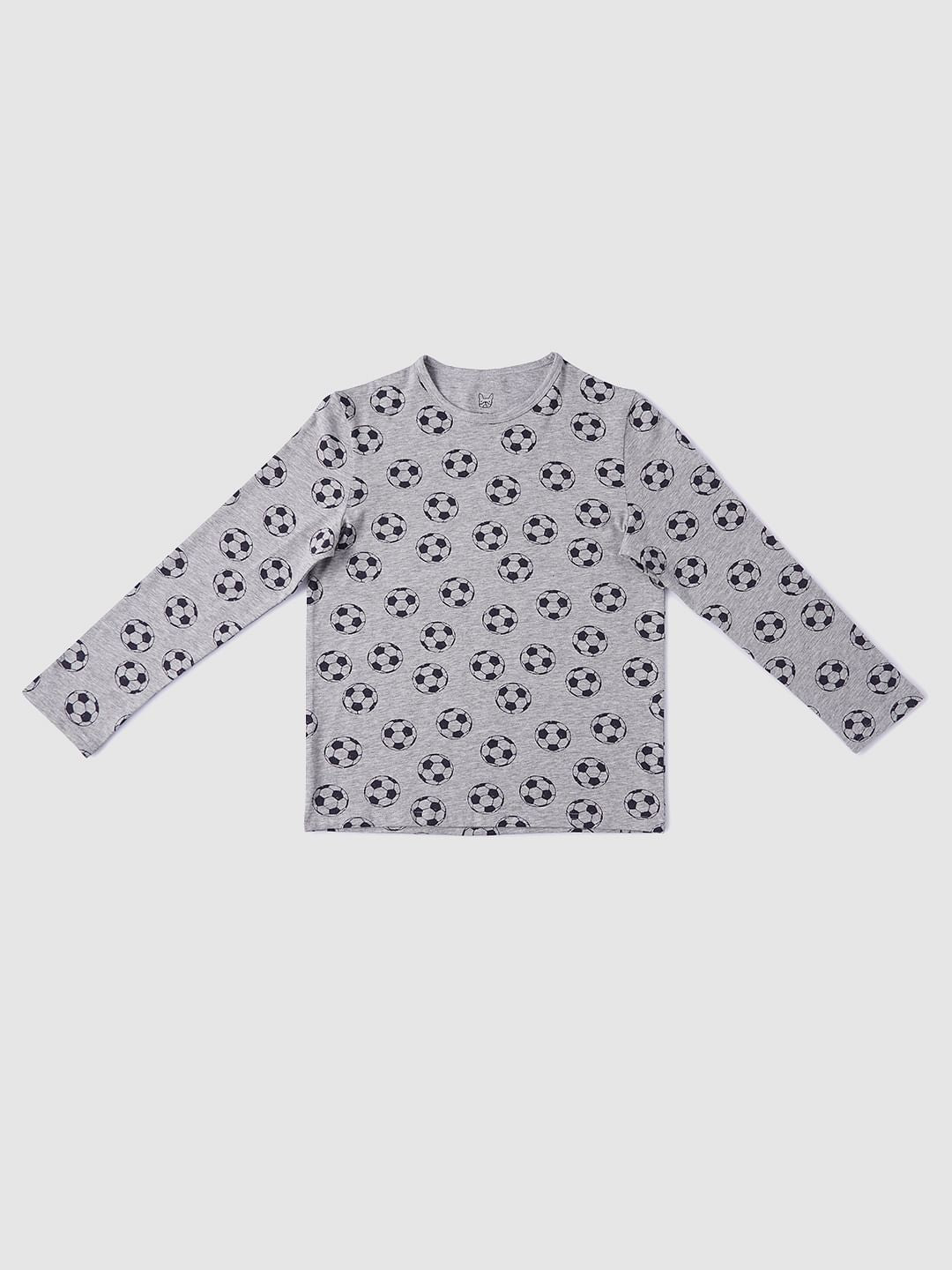 Boys Grey Football Print Sleepwear Set