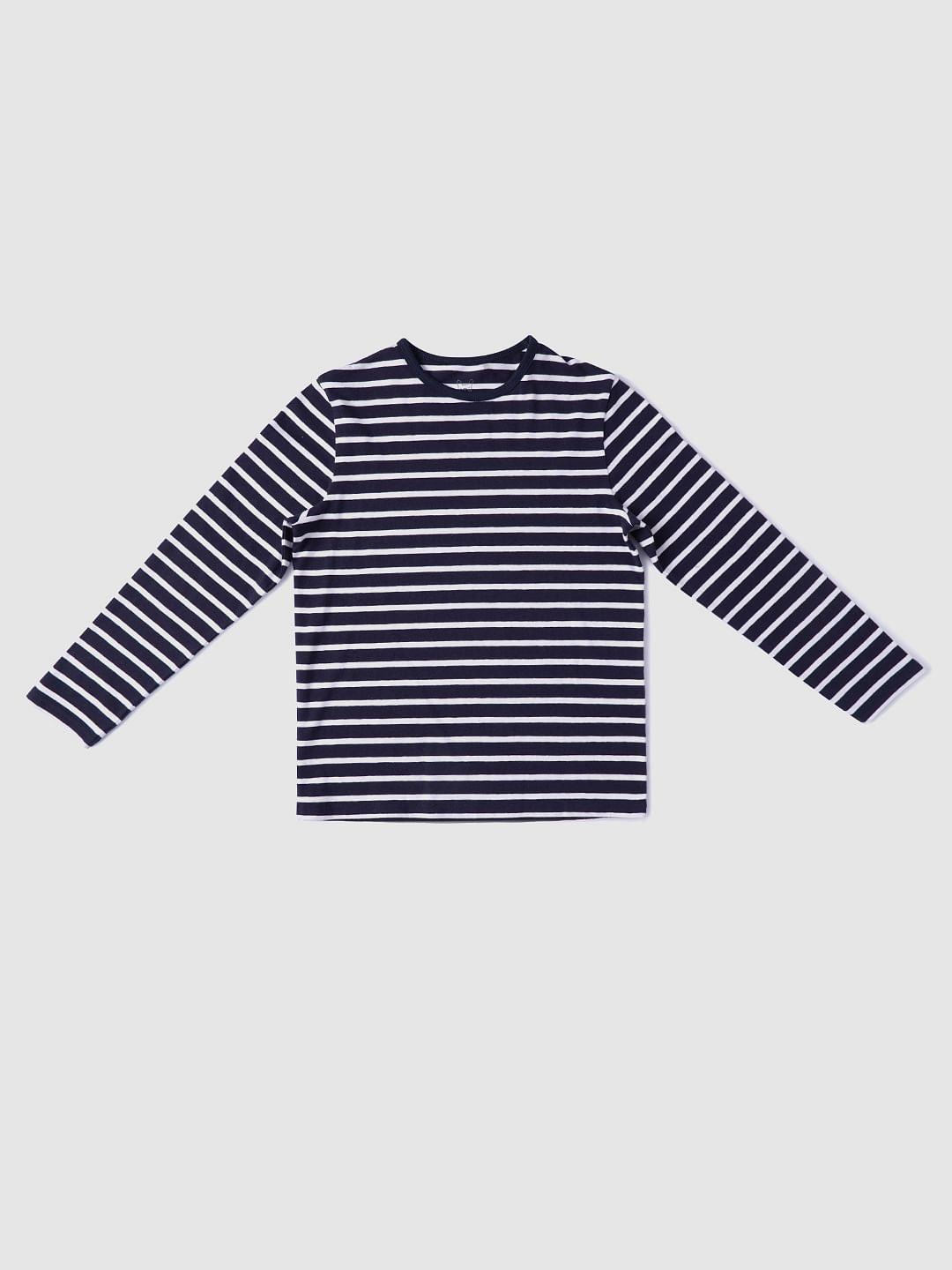 Boys Blue Striped T-shirt & Pyjama Night Suit Set