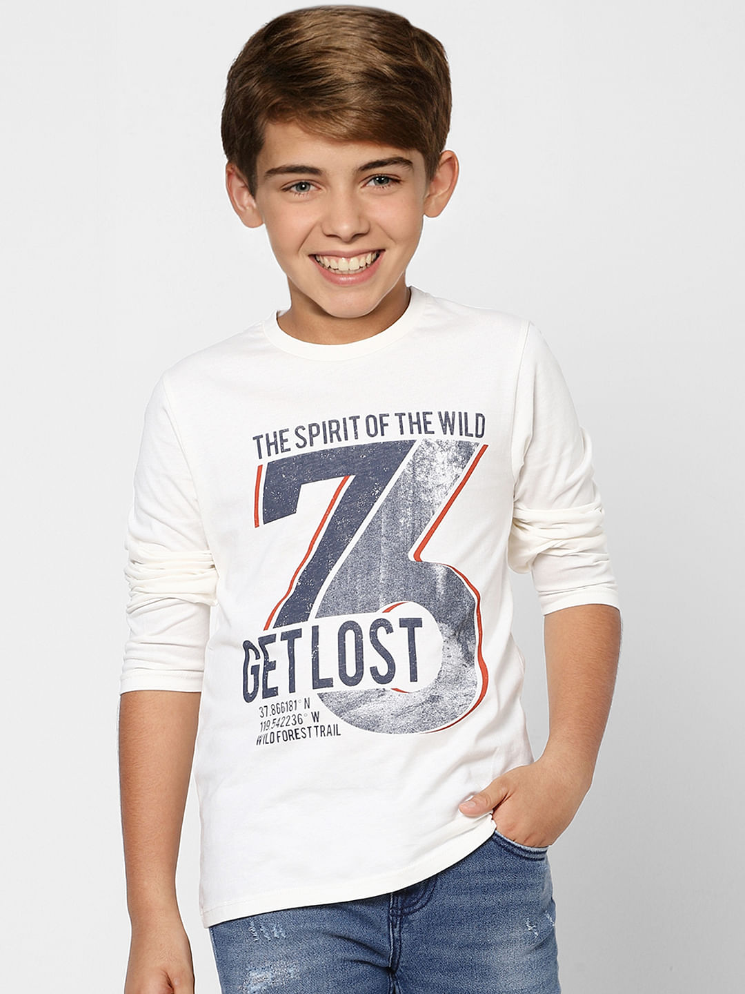 BOYS White Graphic Print Sweatshirt