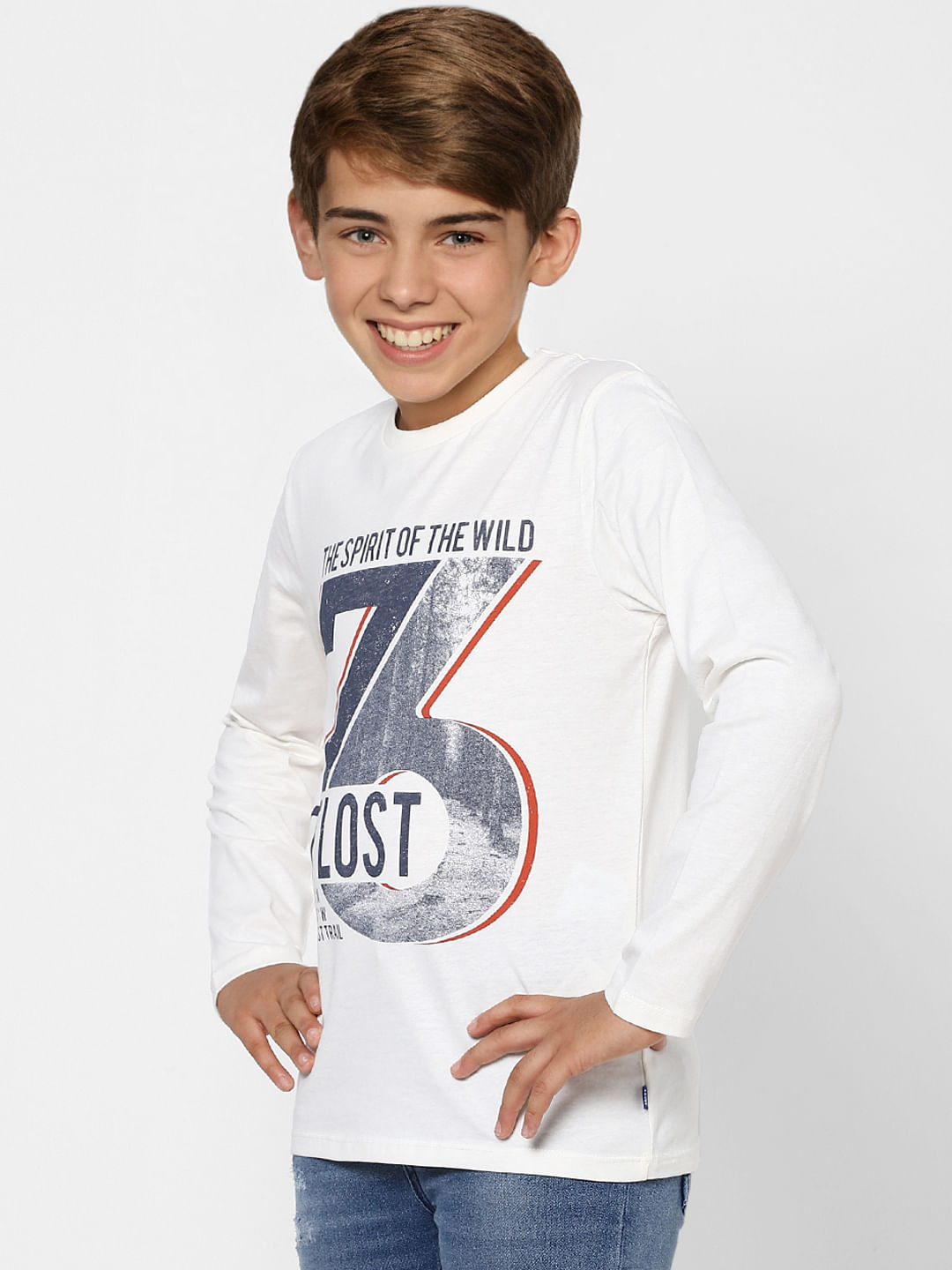 BOYS White Graphic Print Sweatshirt