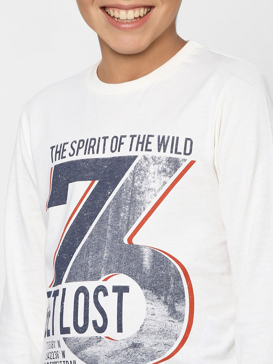 BOYS White Graphic Print Sweatshirt