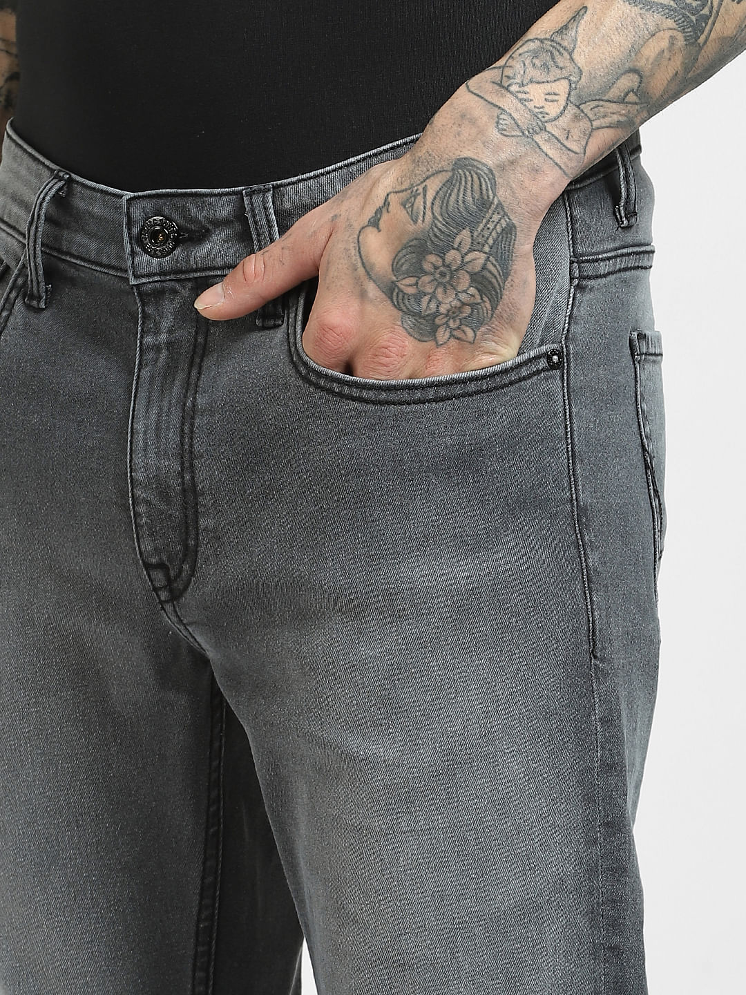 Grey Low Rise Ben Skinny Jeans