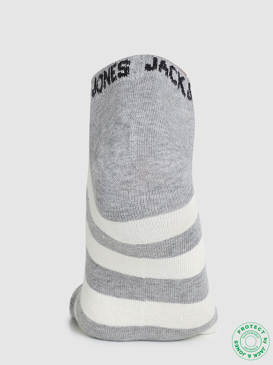 Pack of 2 Striped Ankle Socks - Blue & Grey