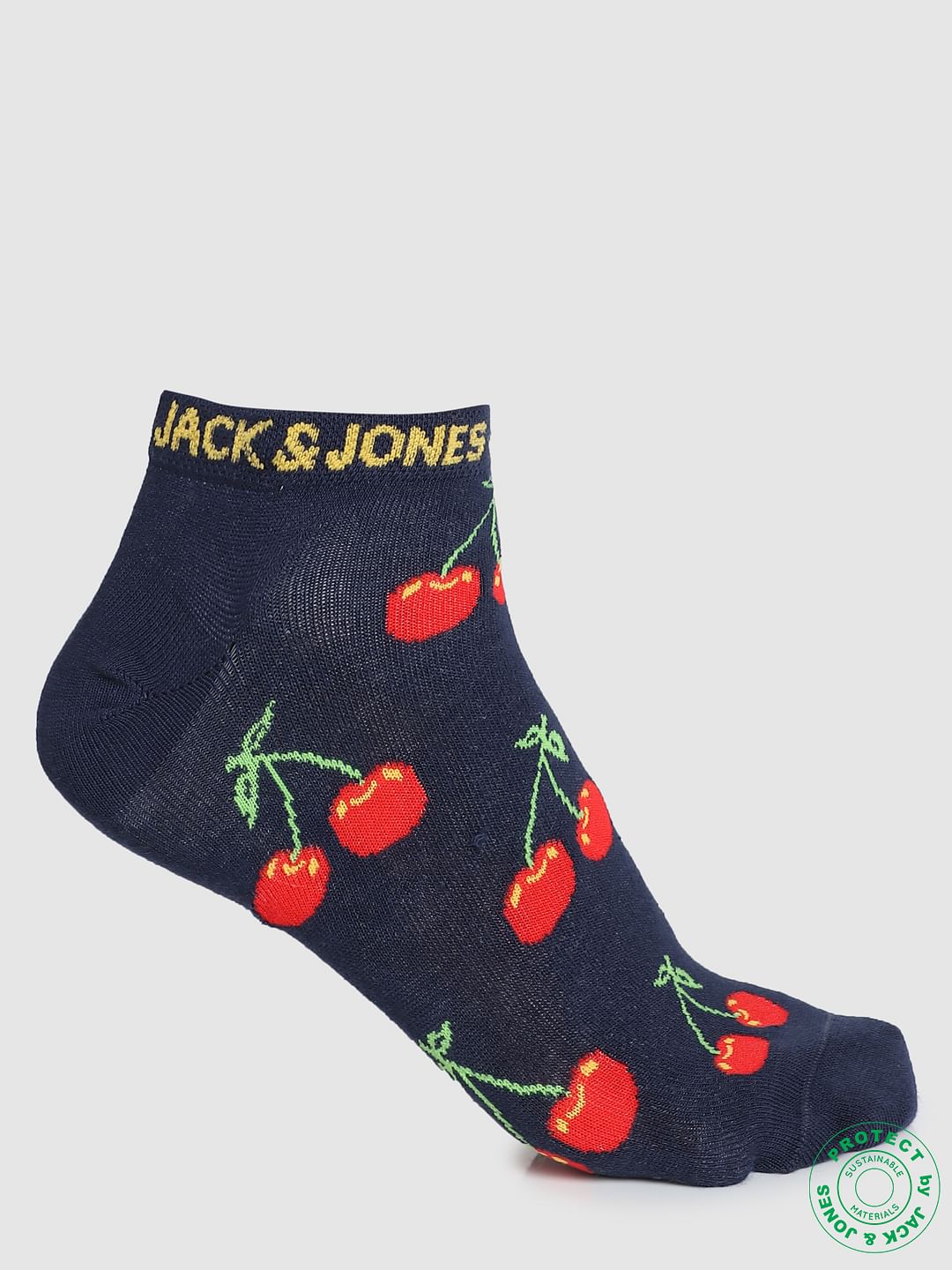 Pack of 2 Fruit Printed Socks - Blue & Pink