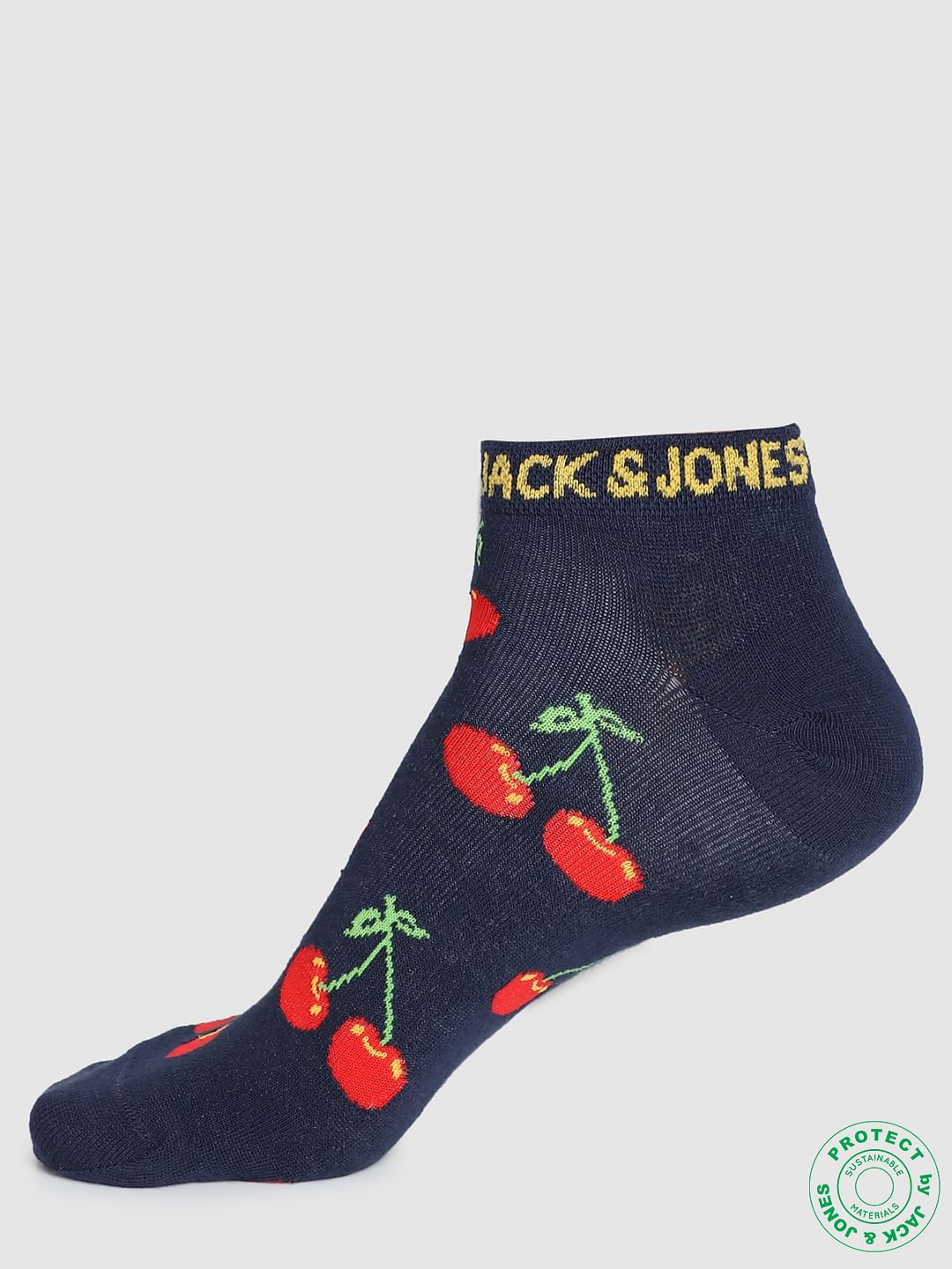 Pack of 2 Fruit Printed Socks - Blue & Pink