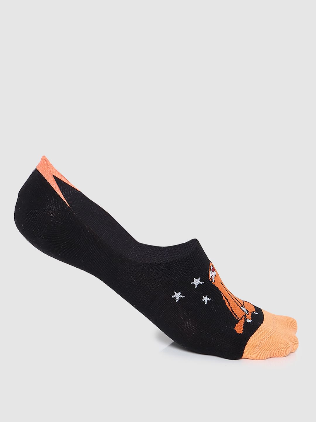 Black Slogan Print Footies