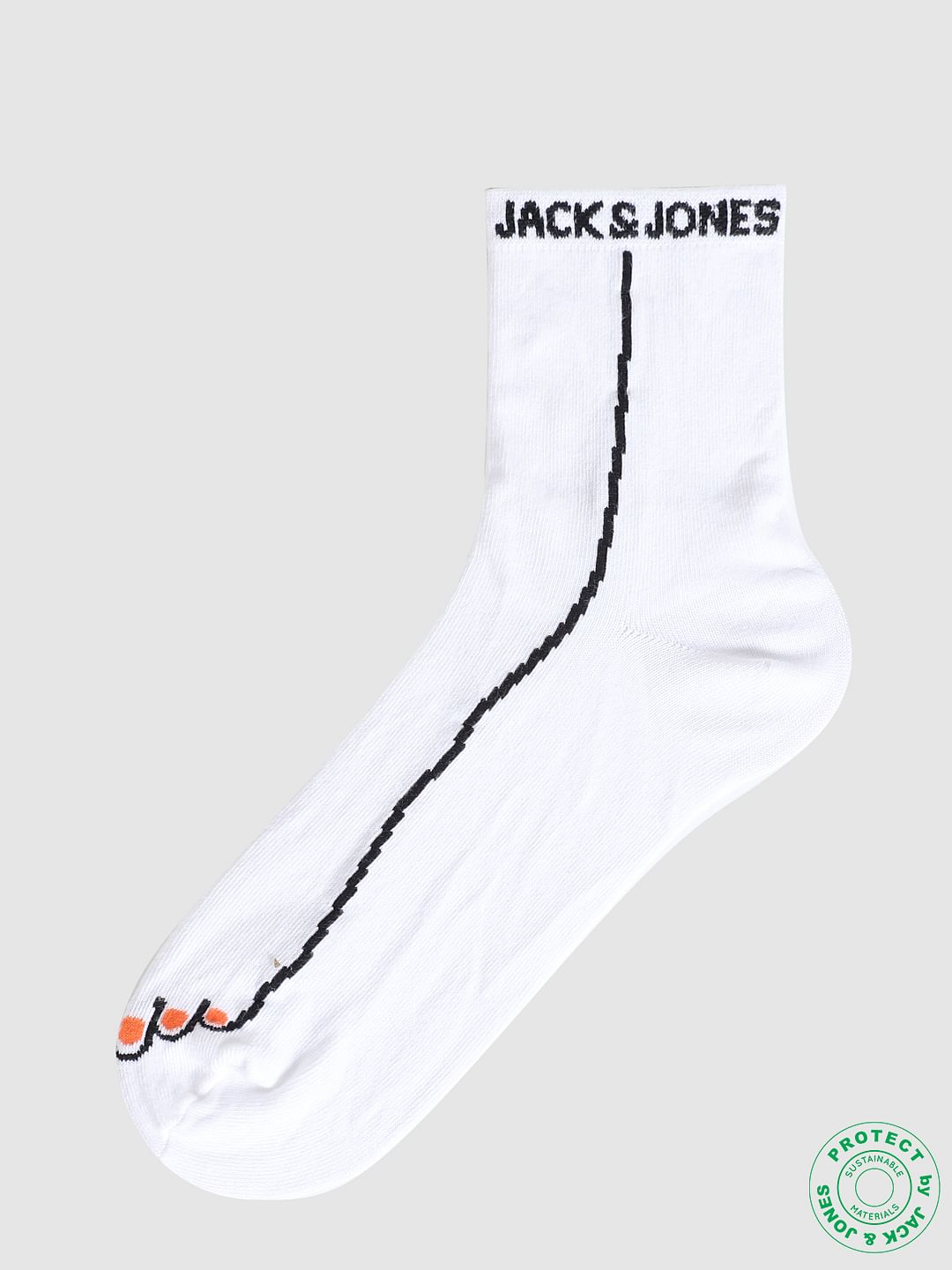 White Printed Socks