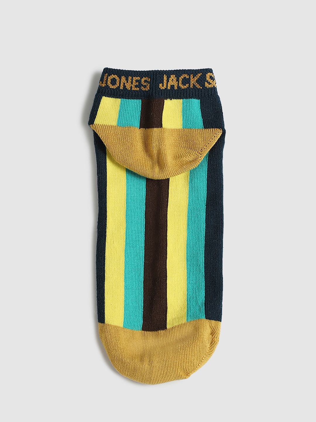 Multi-coloured Striped Ankle Socks