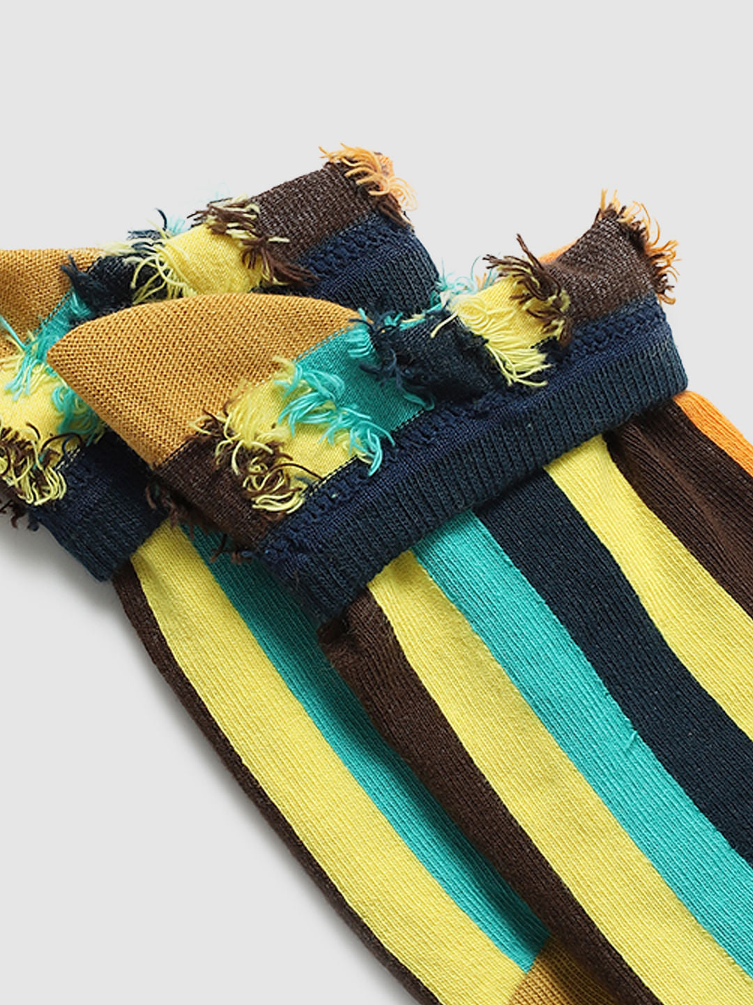 Multi-coloured Striped Ankle Socks