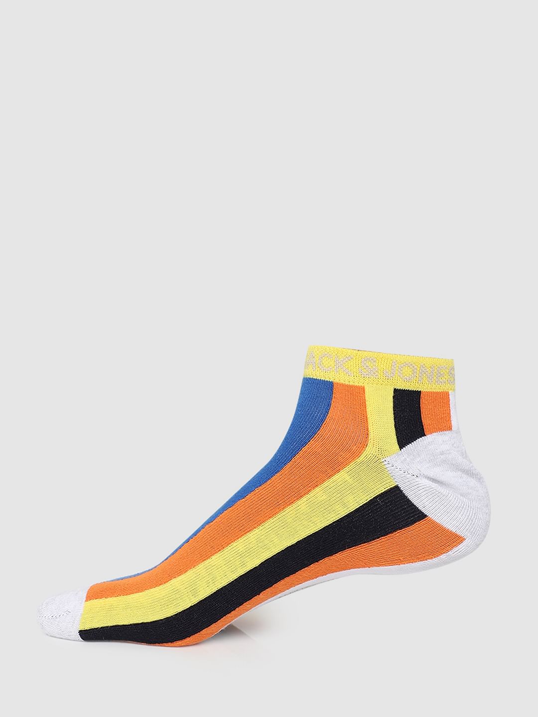 Multi-coloured Striped Ankle Socks