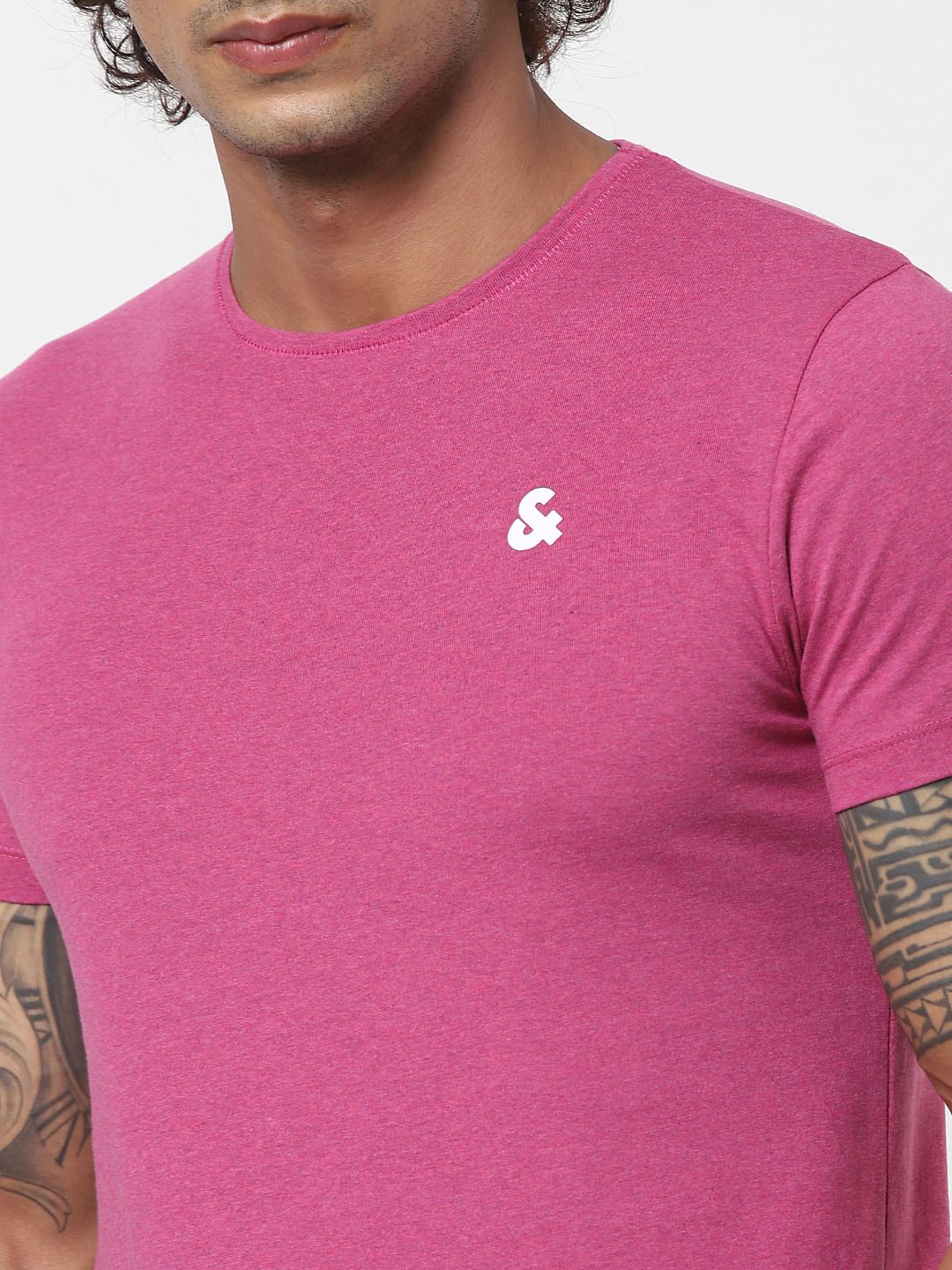 Pink & Black Crew Neck Tshirts - Pack of 2