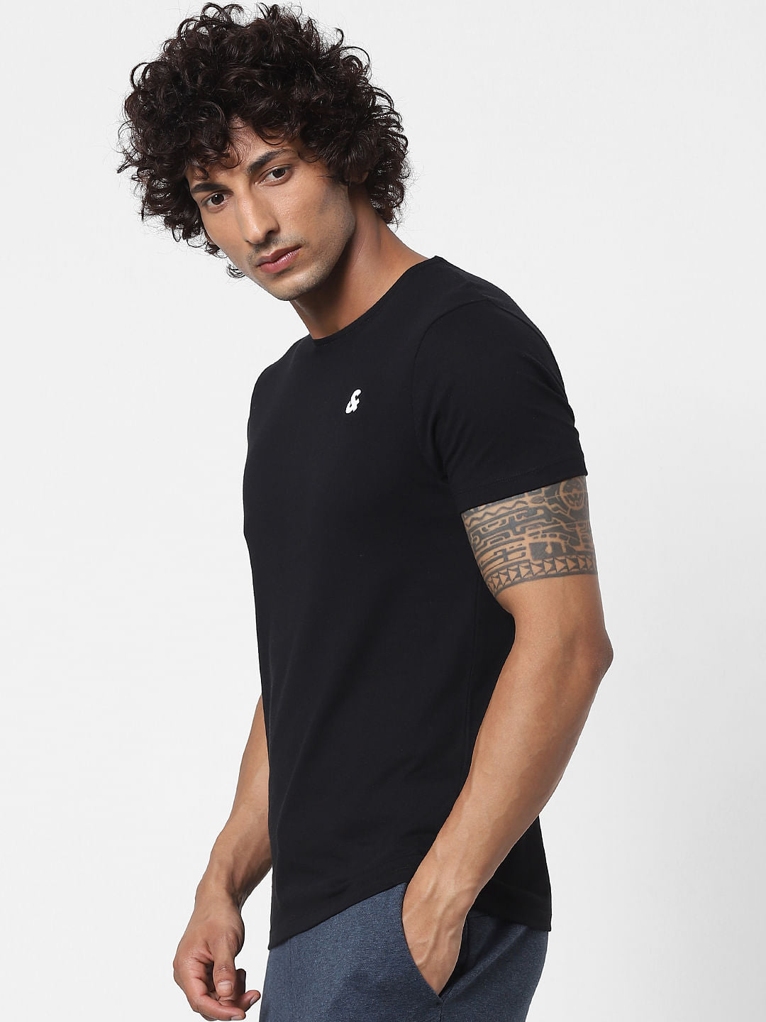 Pink & Black Crew Neck Tshirts - Pack of 2