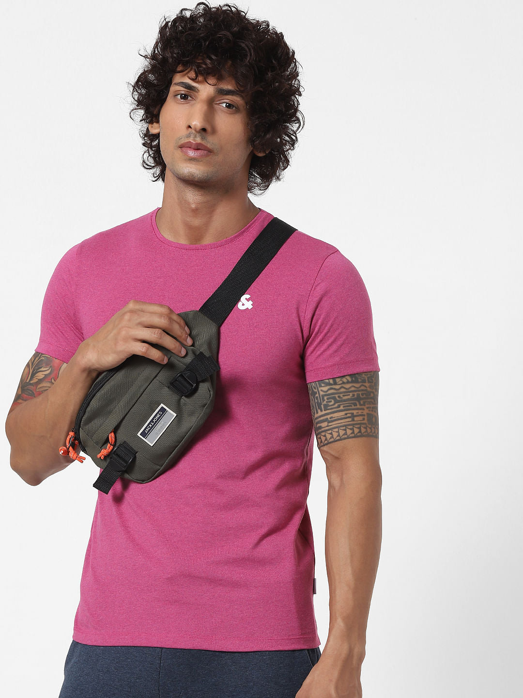 Pink & Black Crew Neck Tshirts - Pack of 2