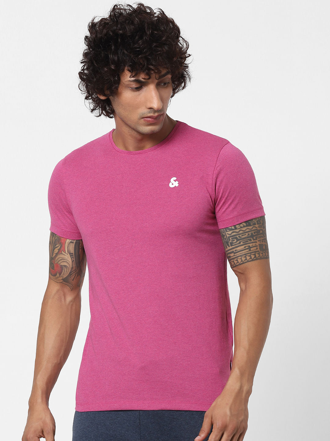 Pink & Black Crew Neck Tshirts - Pack of 2