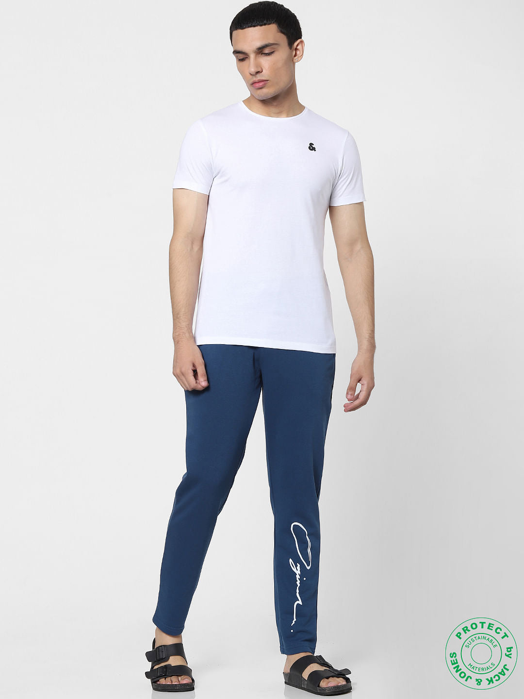White & Red Crew Neck T-shirts - Pack of 2