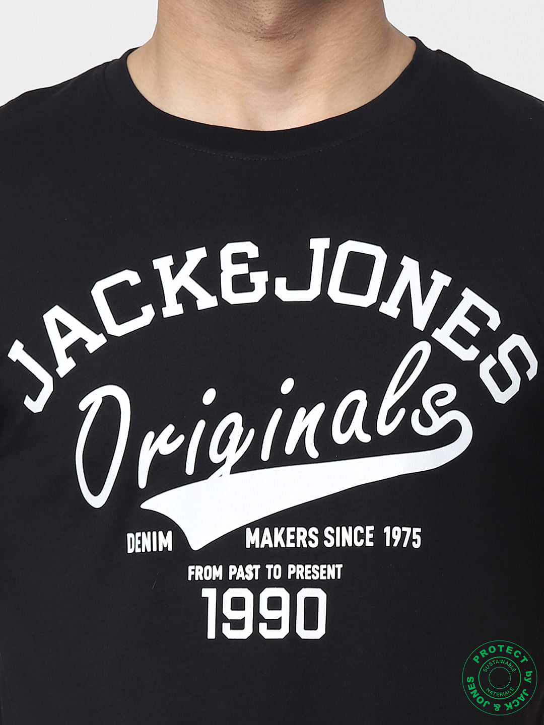 Black Logo Print Crew Neck T-shirt