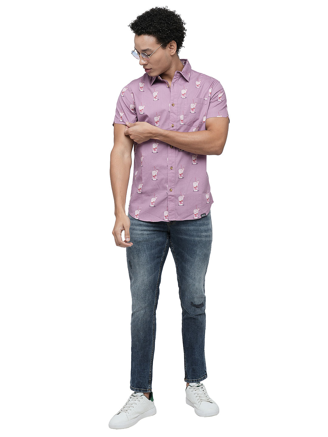PRODUKT by JACK&JONES Blue Mid Rise Washed Slim Fit Jeans