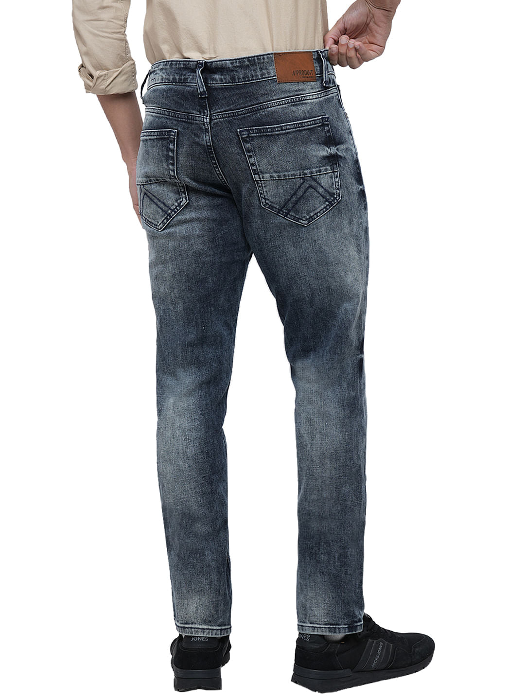 PRODUKT by JACK&JONES Dark Blue Mid Rise Washed Slim Fit Jeans