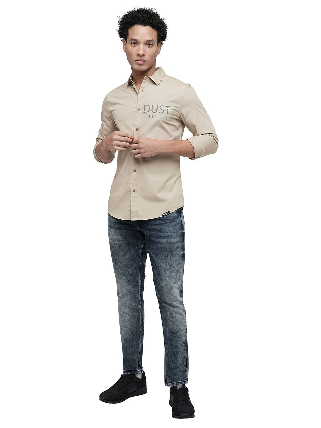 PRODUKT by JACK&JONES Dark Blue Mid Rise Washed Slim Fit Jeans
