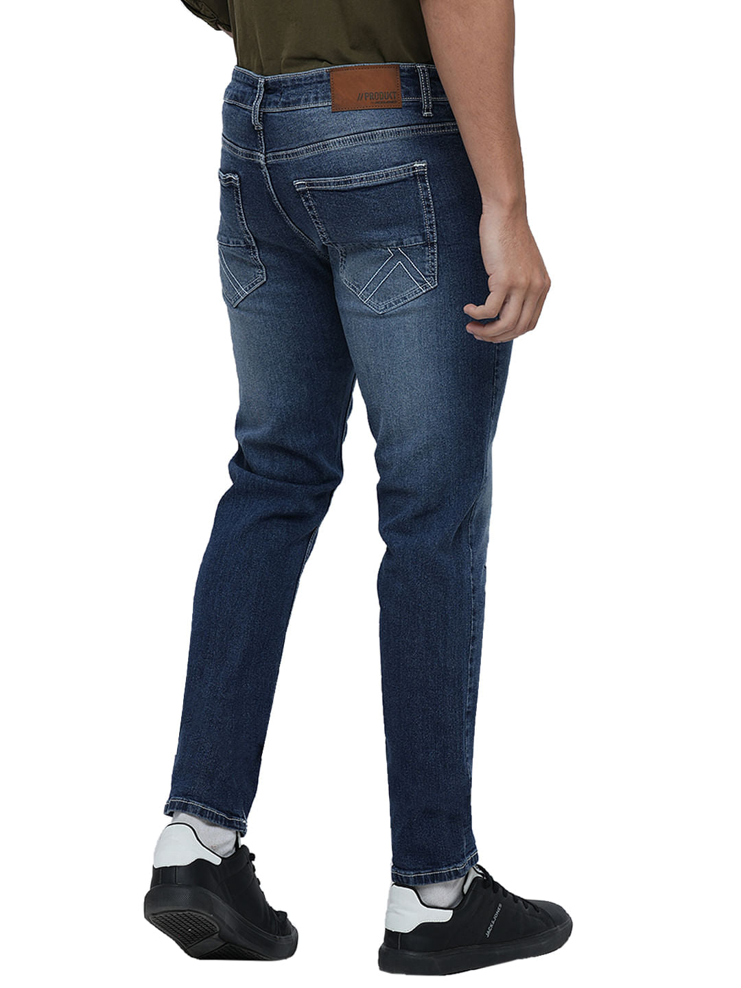 PRODUKT by JACK&JONES Blue Mid Rise Washed Slim Fit Jeans