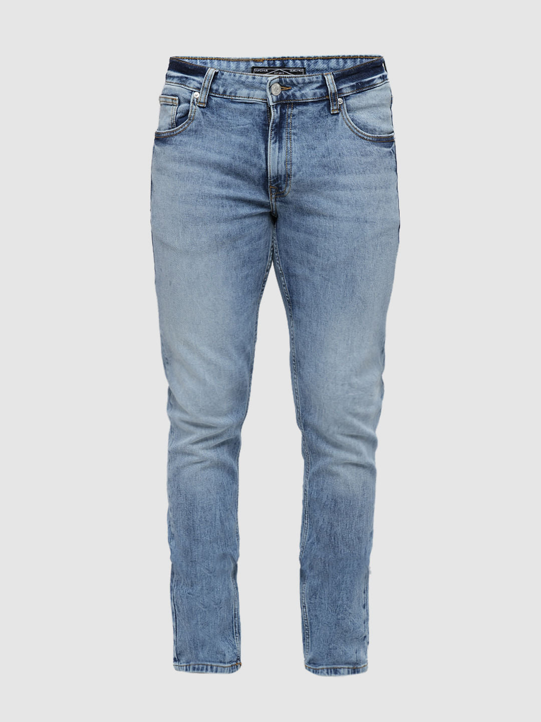 PRODUKT by JACK&JONES Light Blue Mid Rise Washed Slim Fit Jeans