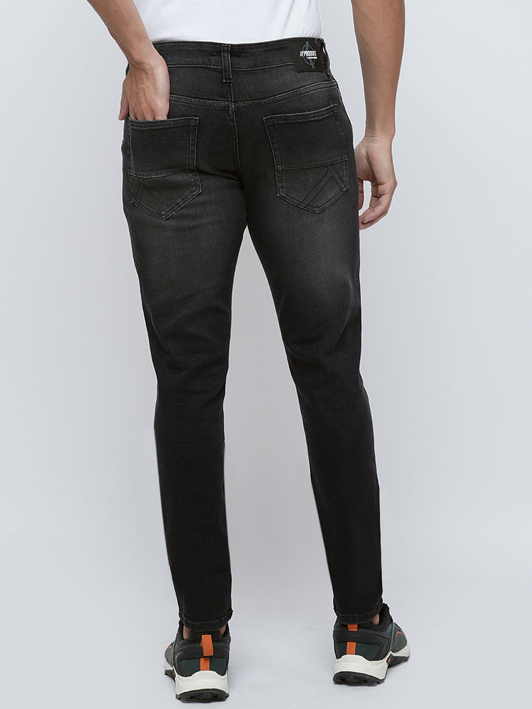 PRODUKT by JACK&JONES Black Mid Rise Washed Slim Fit Jeans