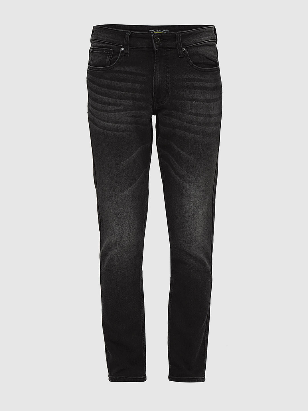 PRODUKT by JACK&JONES Dark Grey Mid Rise Washed Slim Fit Jeans