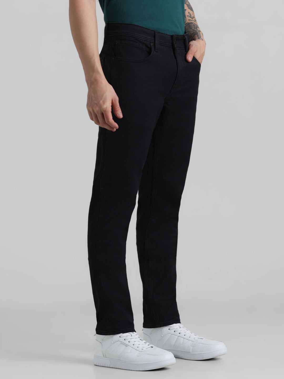 Black Low Rise Glenn Slim Fit Jeans