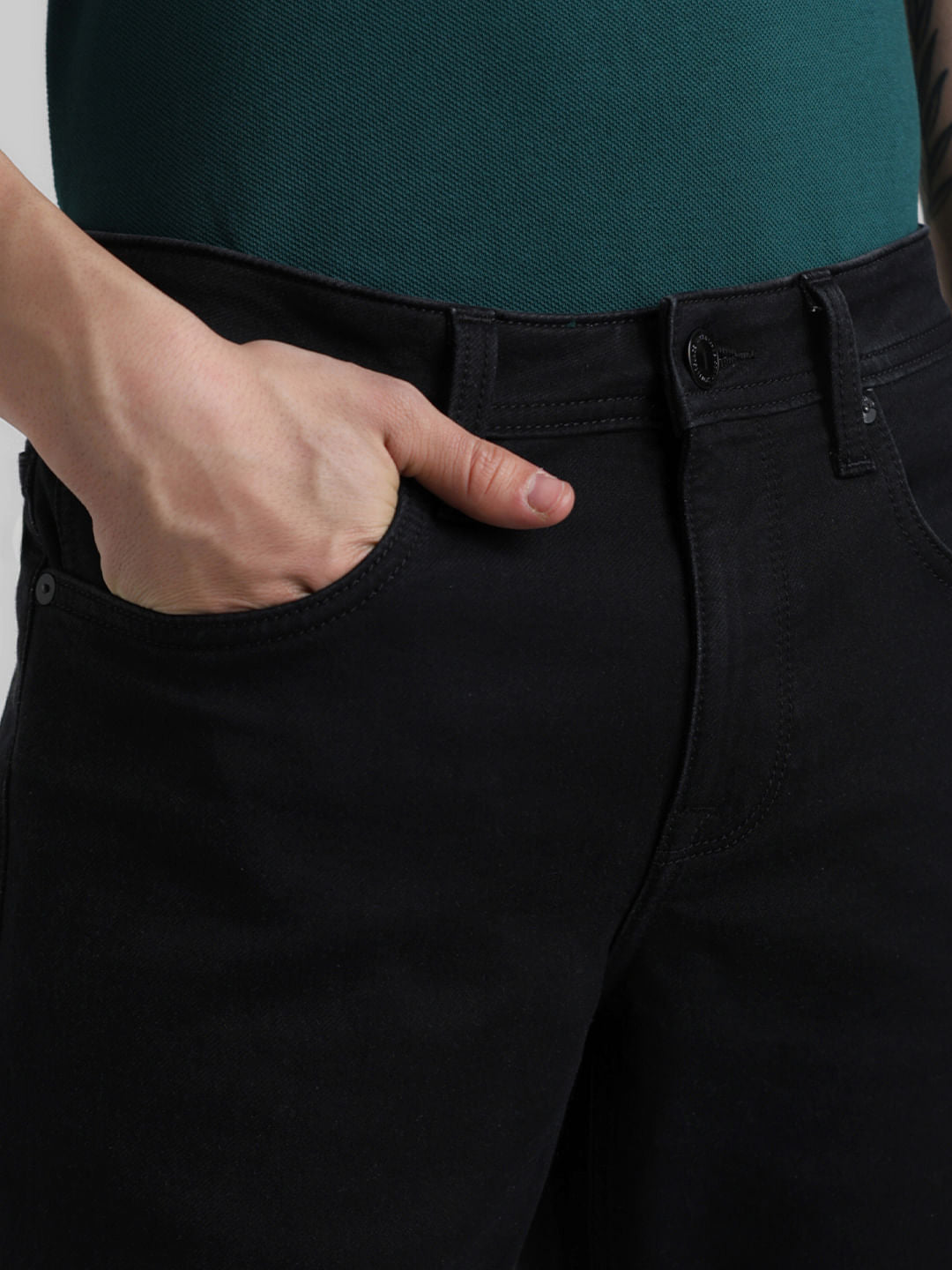 Black Low Rise Glenn Slim Fit Jeans