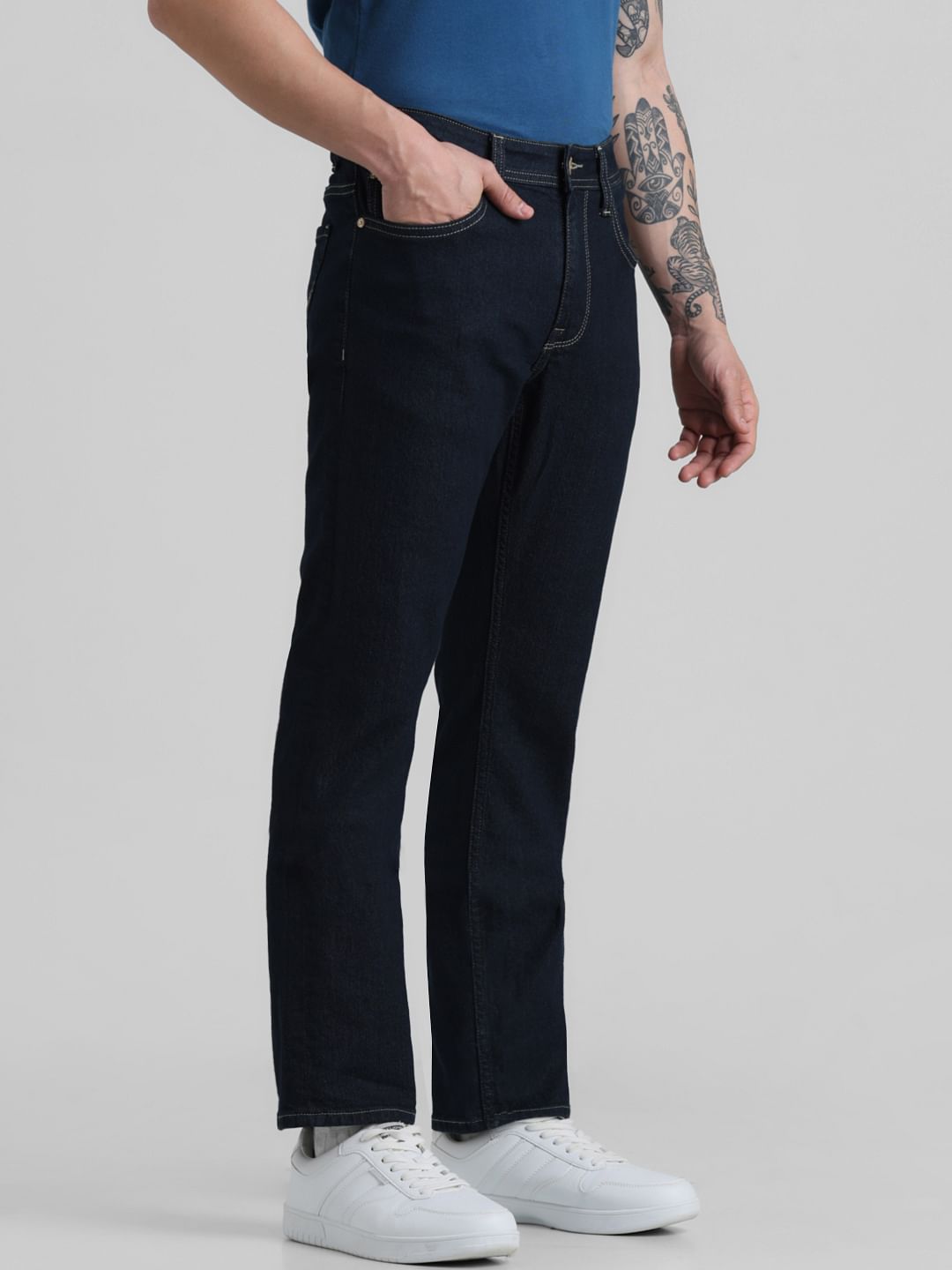 Dark Blue Low Rise Glenn Slim Fit Jeans