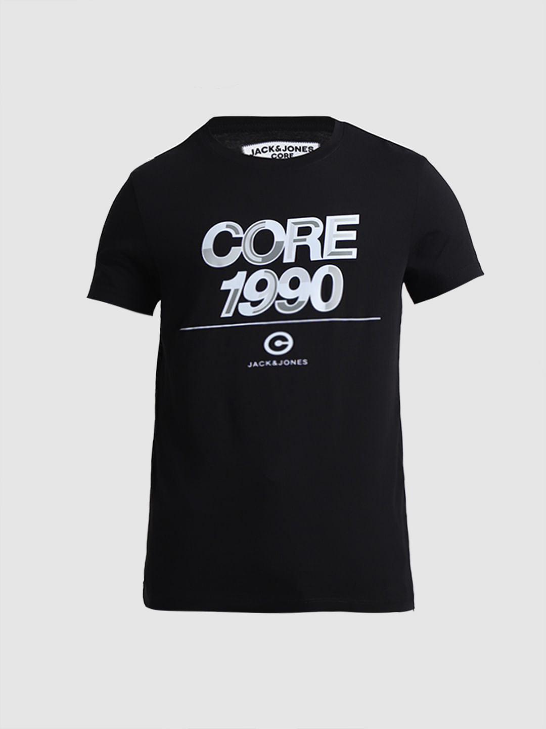 Black Printed Crew Neck T-shirt