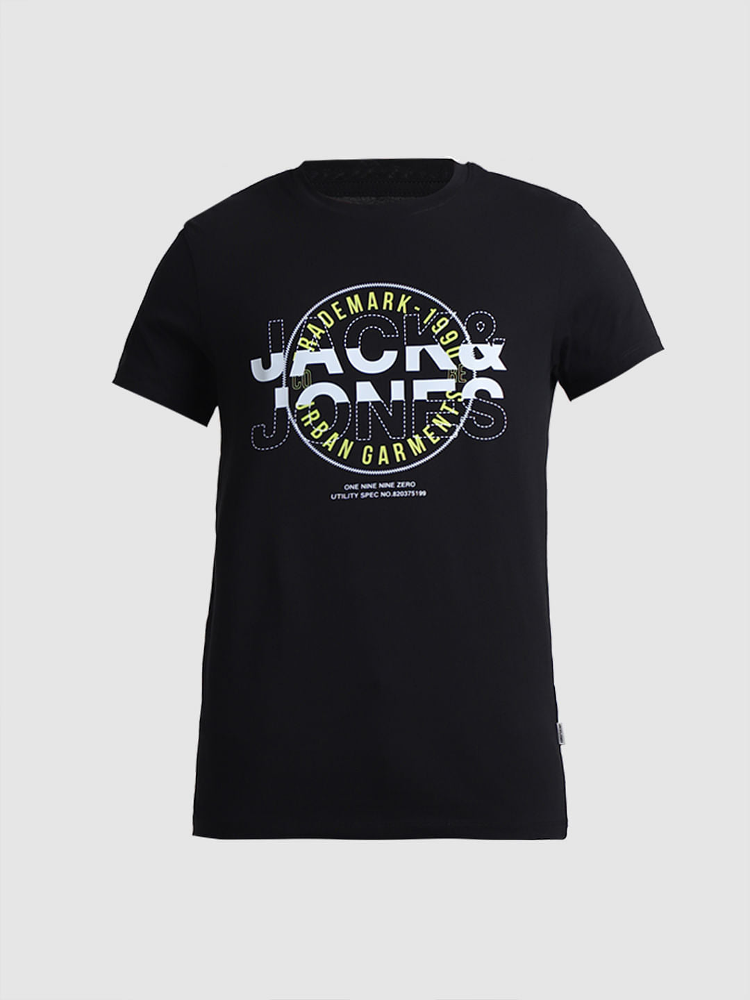 Black Printed Crew Neck T-shirt
