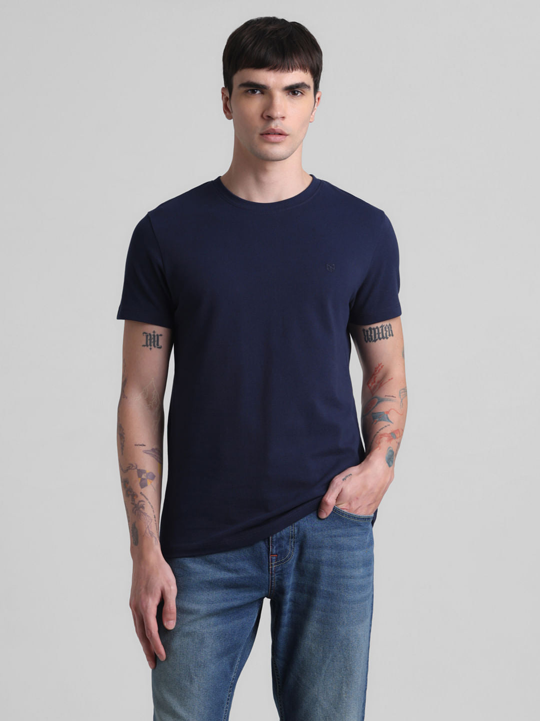 Navy Blue Crew Neck T-shirt