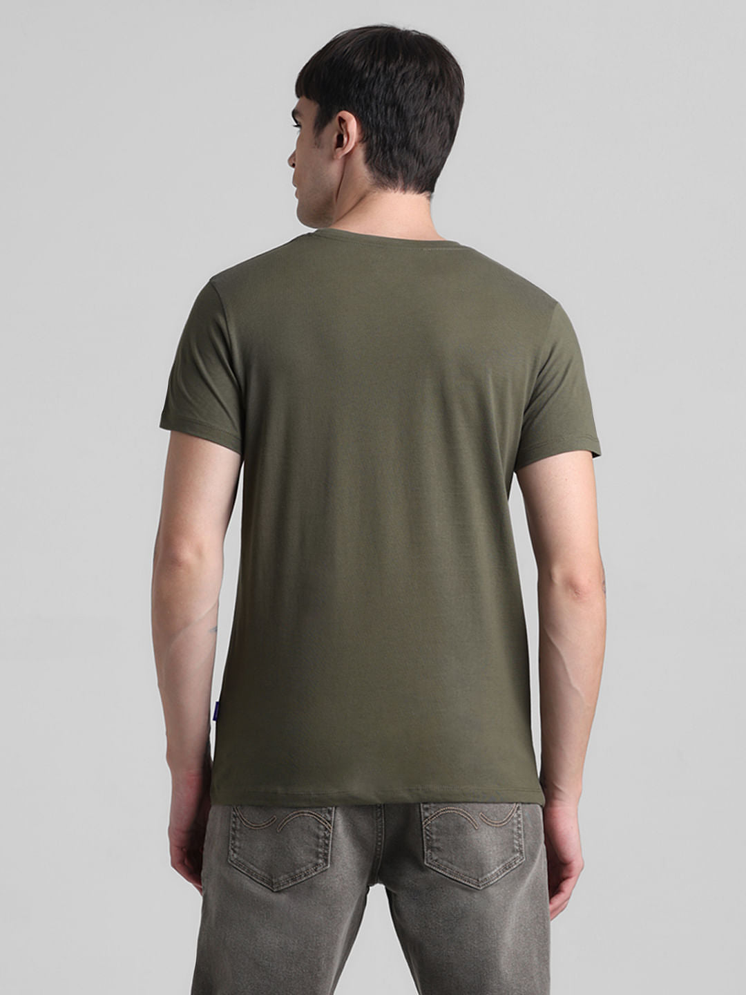 Green Logo Print Crew Neck T-shirt