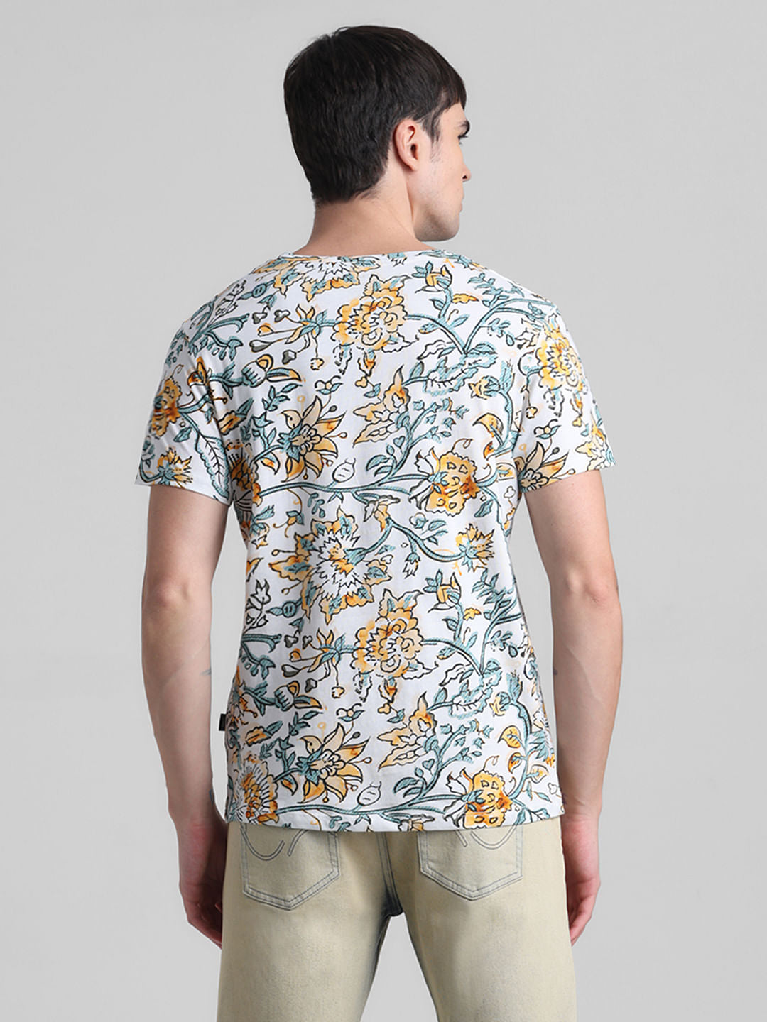 White Printed Crew Neck T-shirt