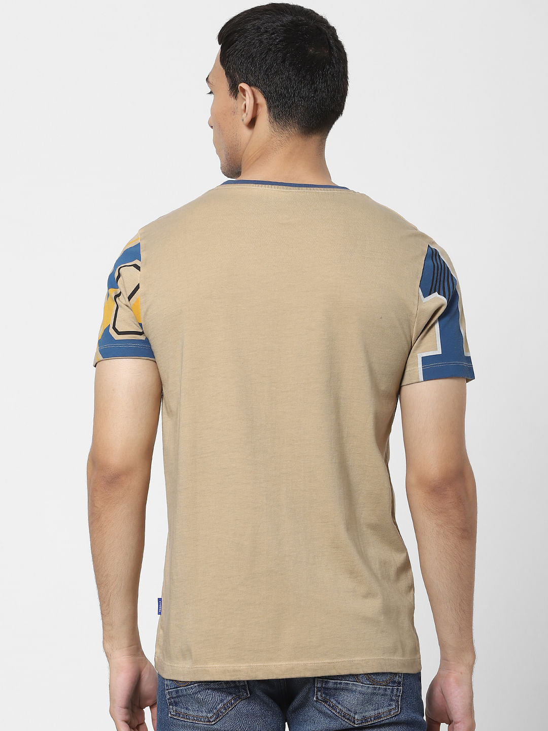 Brown Graphic Print Crew Neck T-shirt