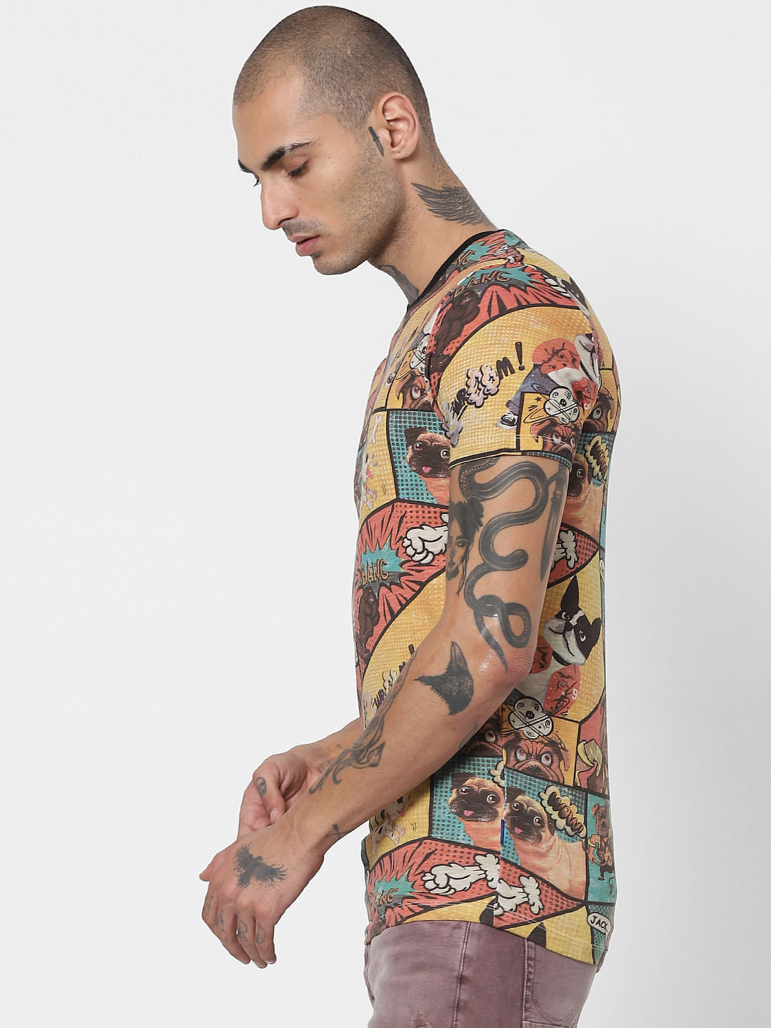 Brown Comic Crew Neck T-shirt