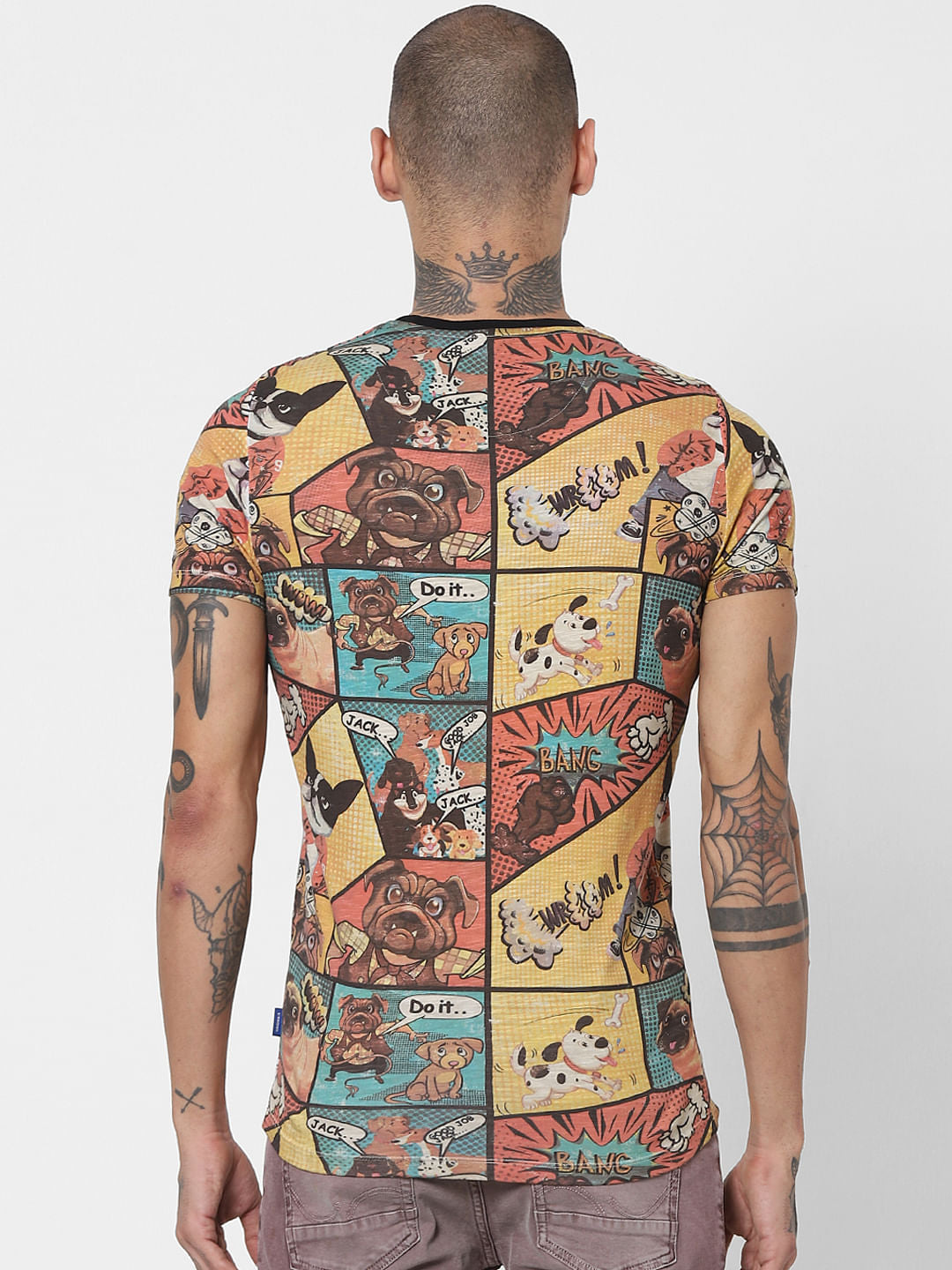 Brown Comic Crew Neck T-shirt